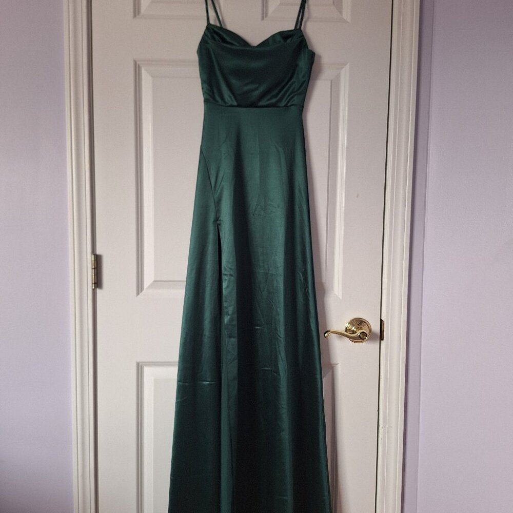 Windsor Marissa Formal Satin Cowl Neck Dress